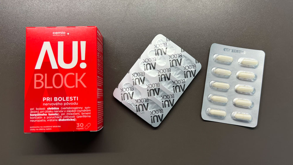 AU block tabletky blister