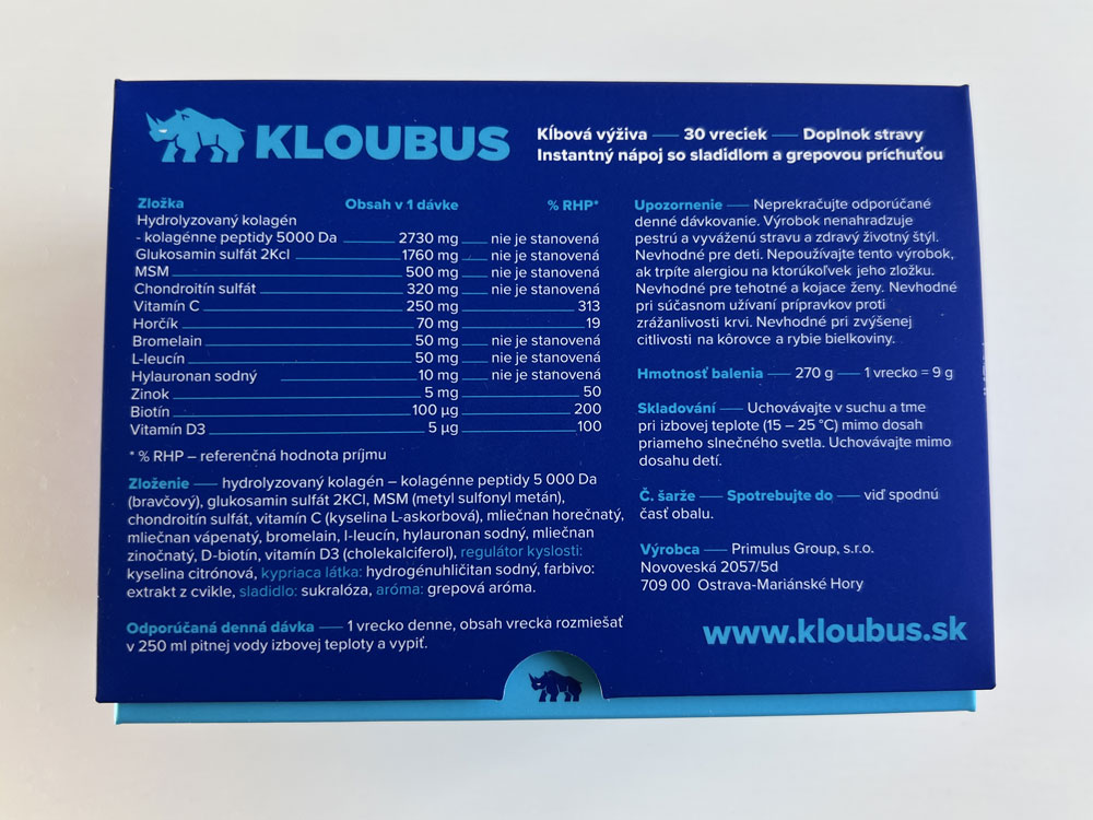 Kloubus zloženie